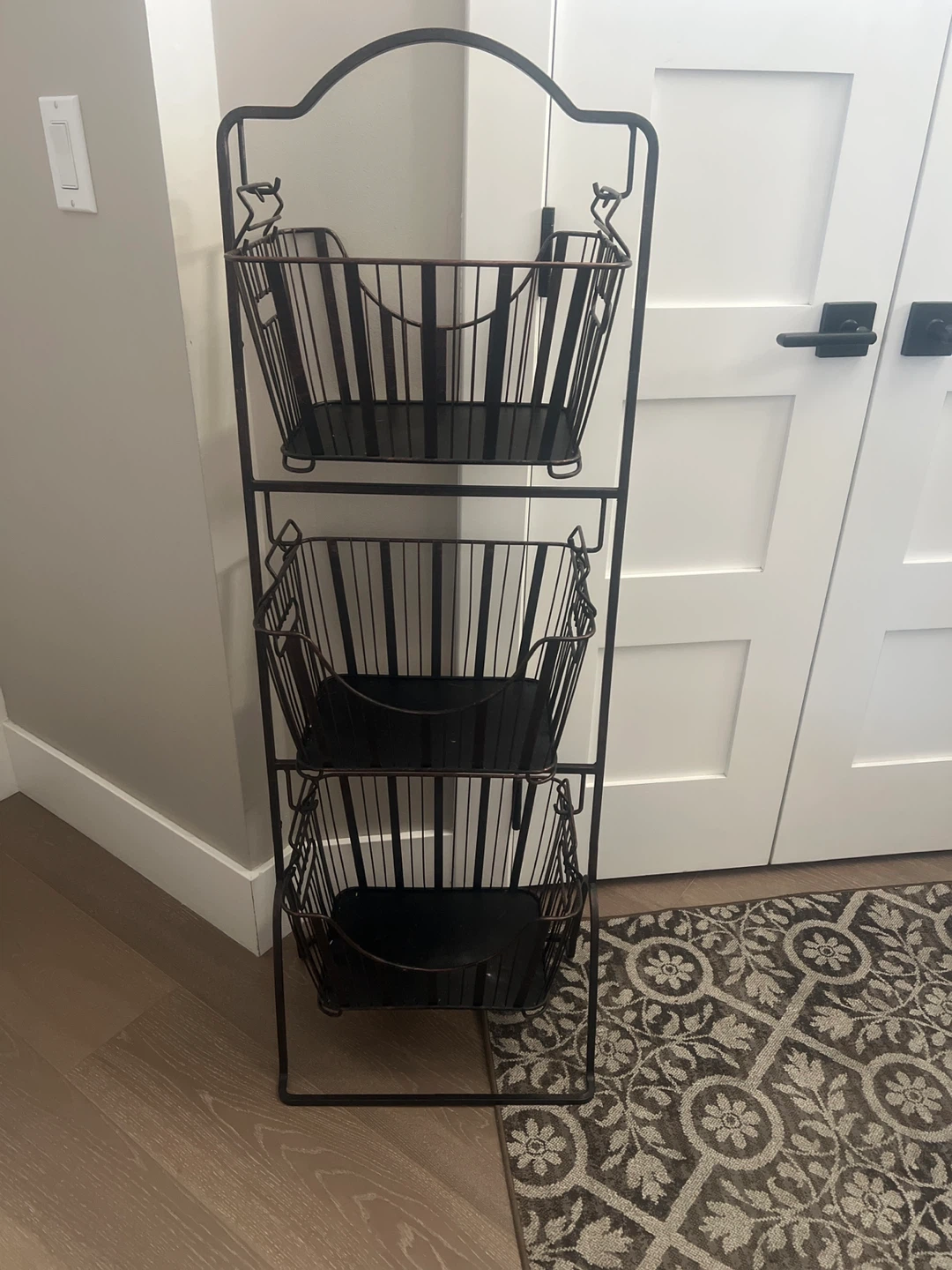 3-Tier Metal Basket Storage Rack