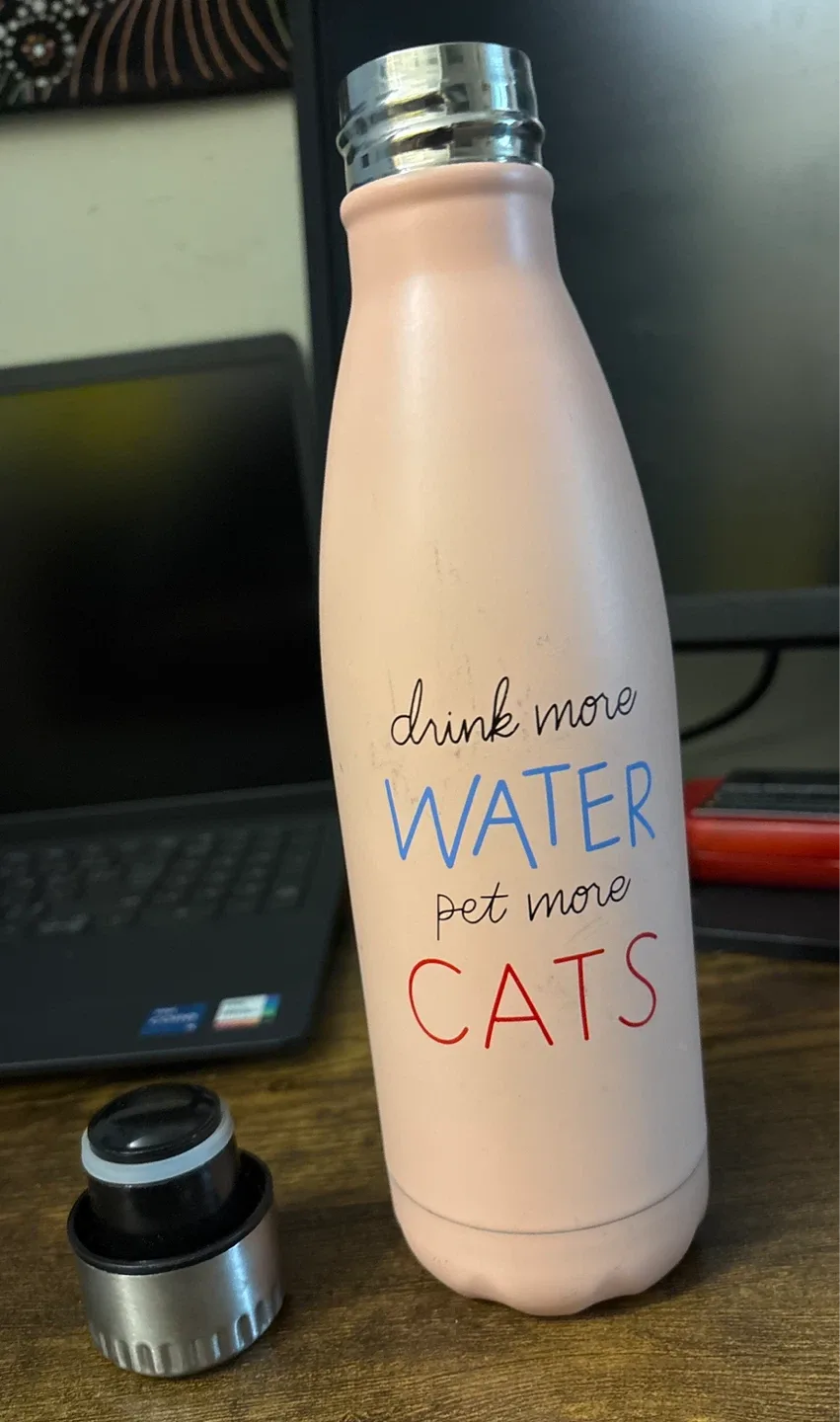 Drink More Water, Pet More Cats Water Bottle thumbnail