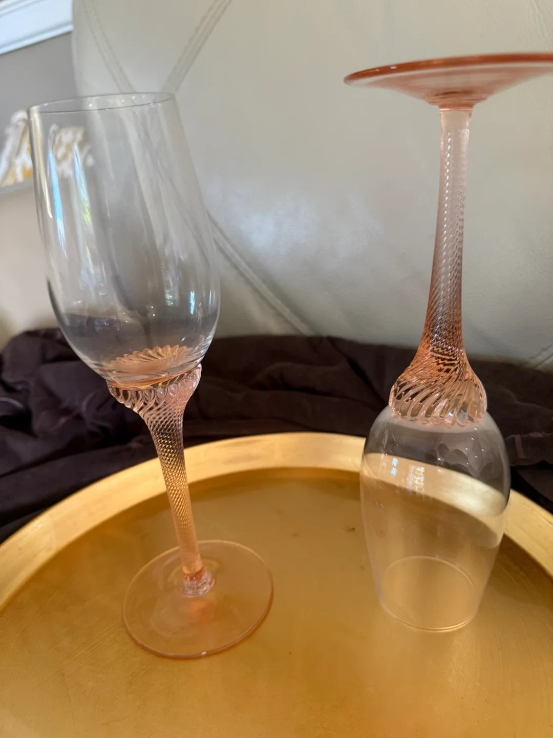 Pink Champagne Glasses - Set of 2