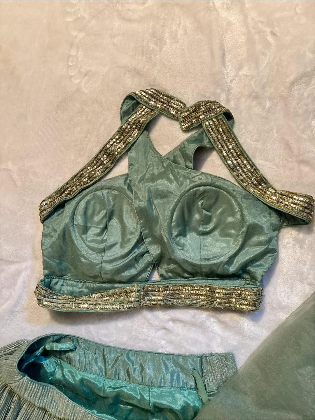 Green Lehenga Choli Set image indicator(2)