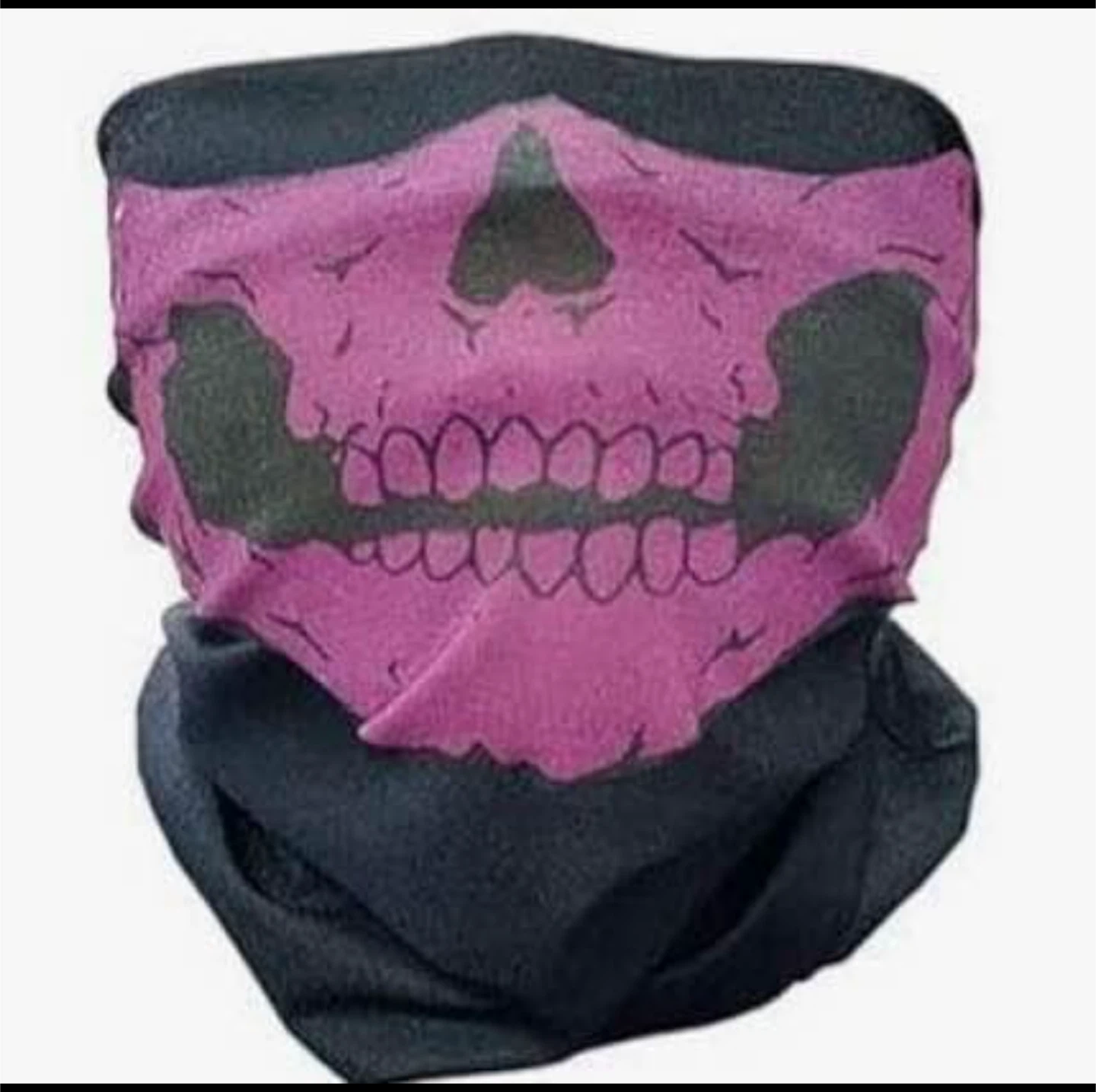 Skull Face Mask Bandana, Black & Pink