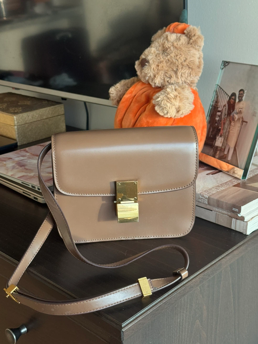 Elegant Taupe Crossbody Bag