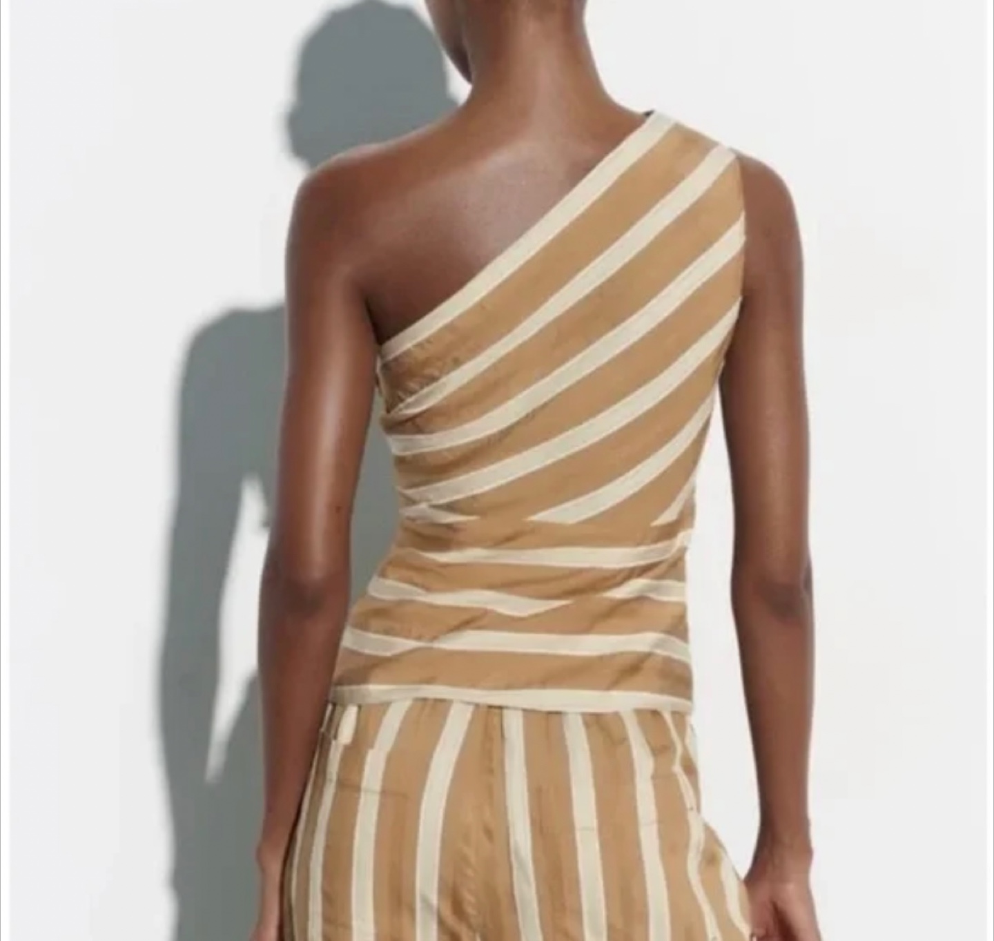 Zara Striped One-Shoulder Top - photo 2