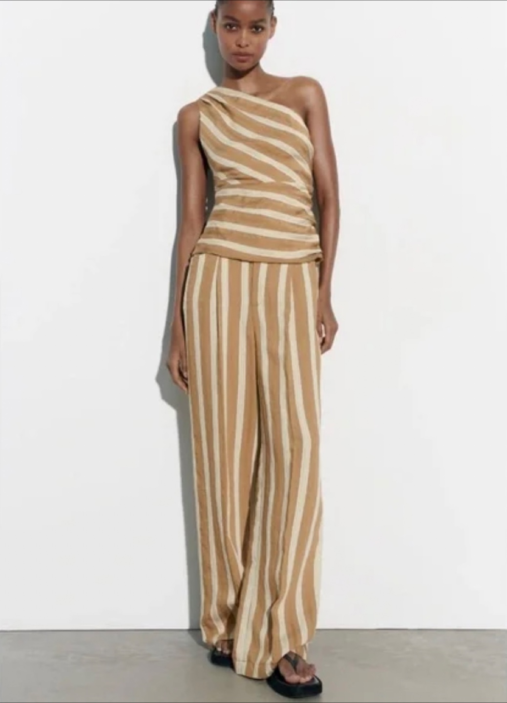 Zara Striped One-Shoulder Top - photo 4