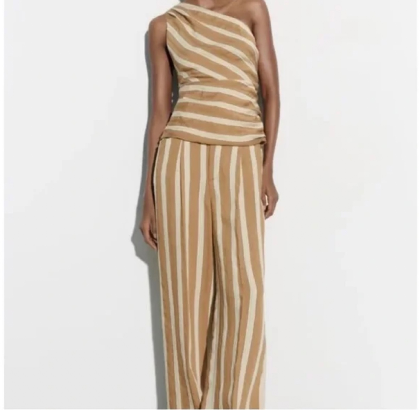 Zara Striped One-Shoulder Top - photo 5