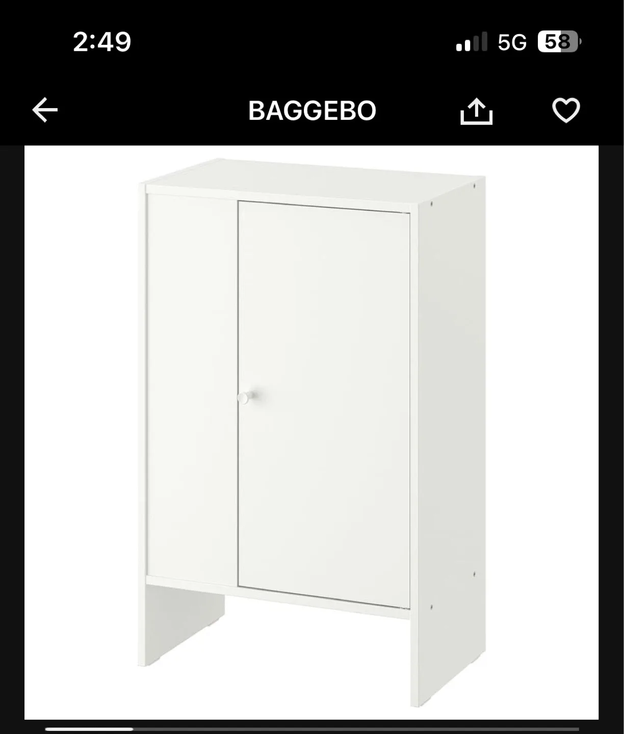 IKEA BAGGEBO White Cabinet thumbnail