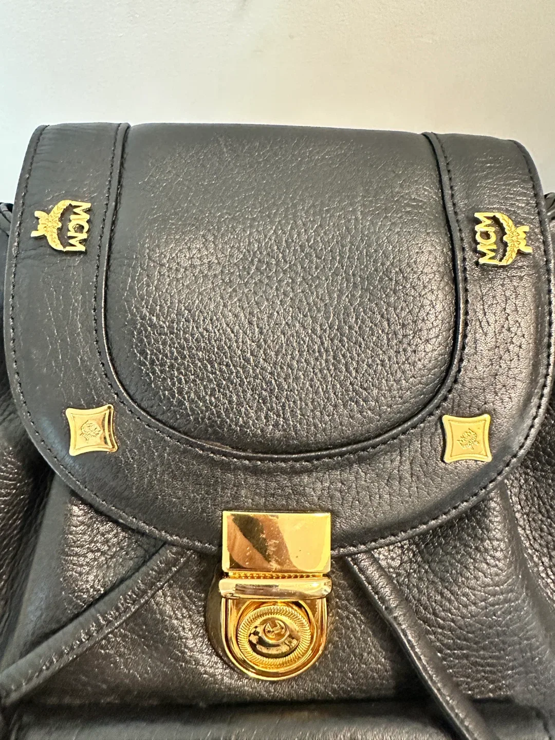 MCM Black Leather Backpack image indicator(5)