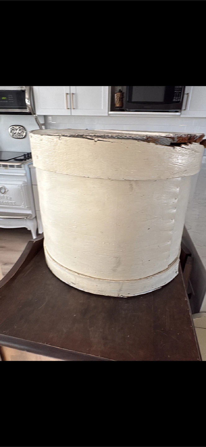 Vintage Painted cheese Box