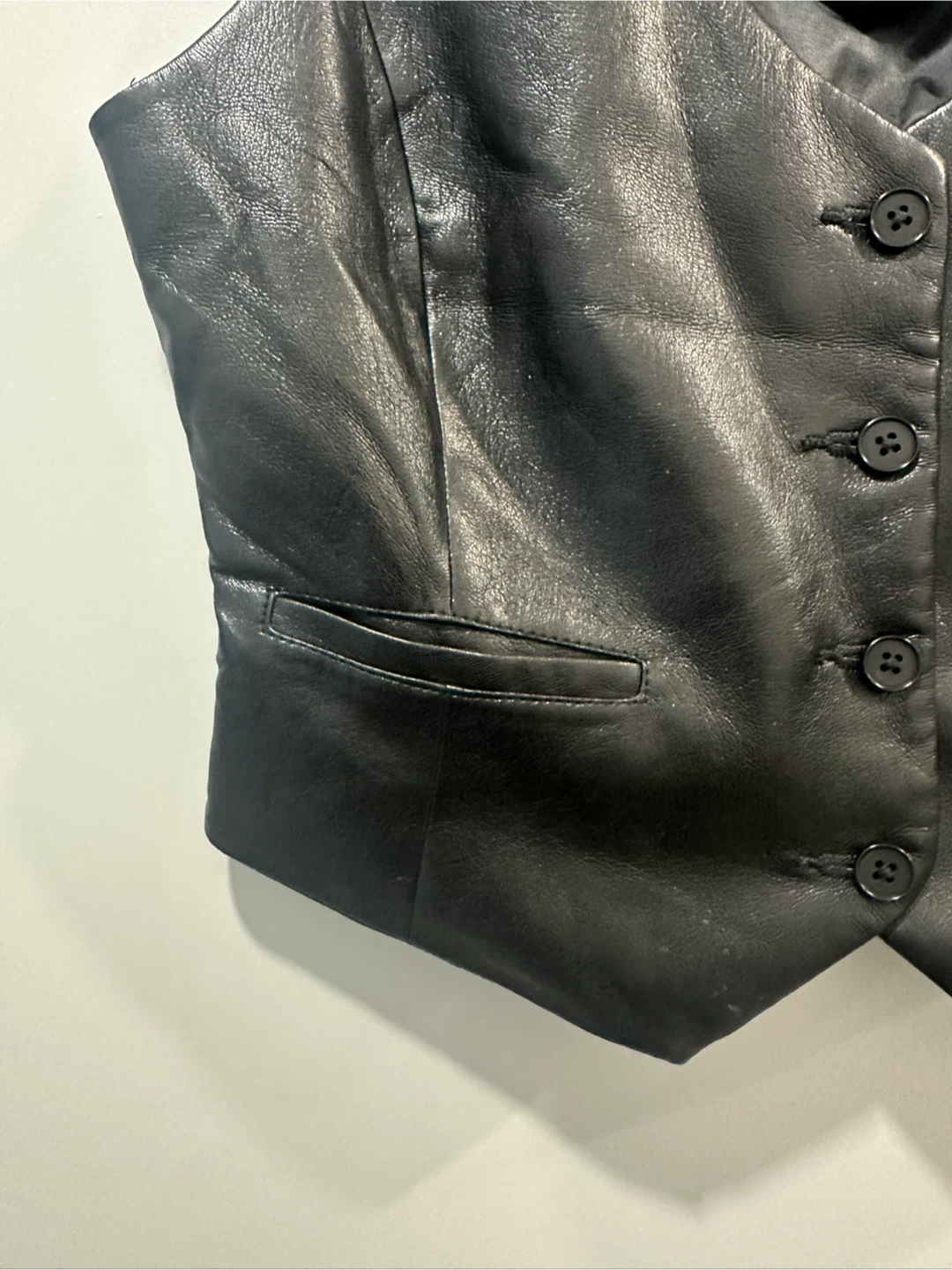 Wilfred Black Leather Vest - Size Small - photo 4