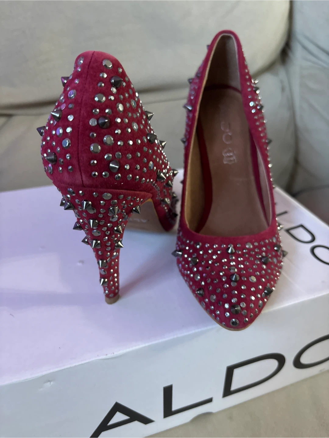 Aldo Perusia-Burgundy Red Heels -Size 6 - photo 3