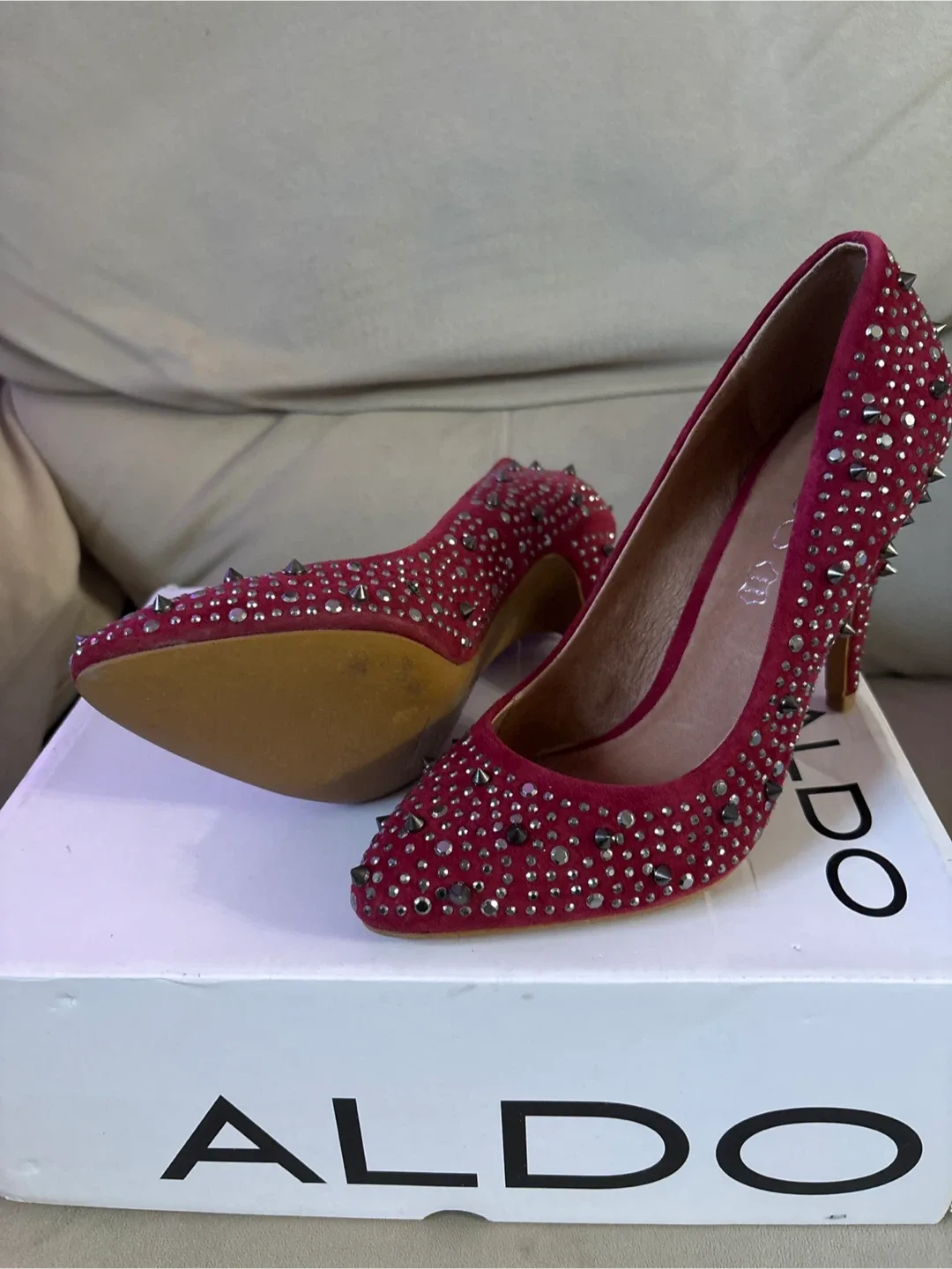 Aldo Perusia-Burgundy Red Heels -Size 6 image indicator(2)