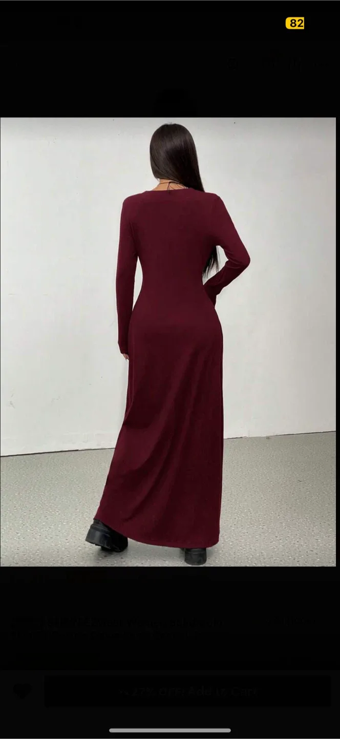 Long Burgundy Jacket and Cross Pattern Fishnets image indicator(2)