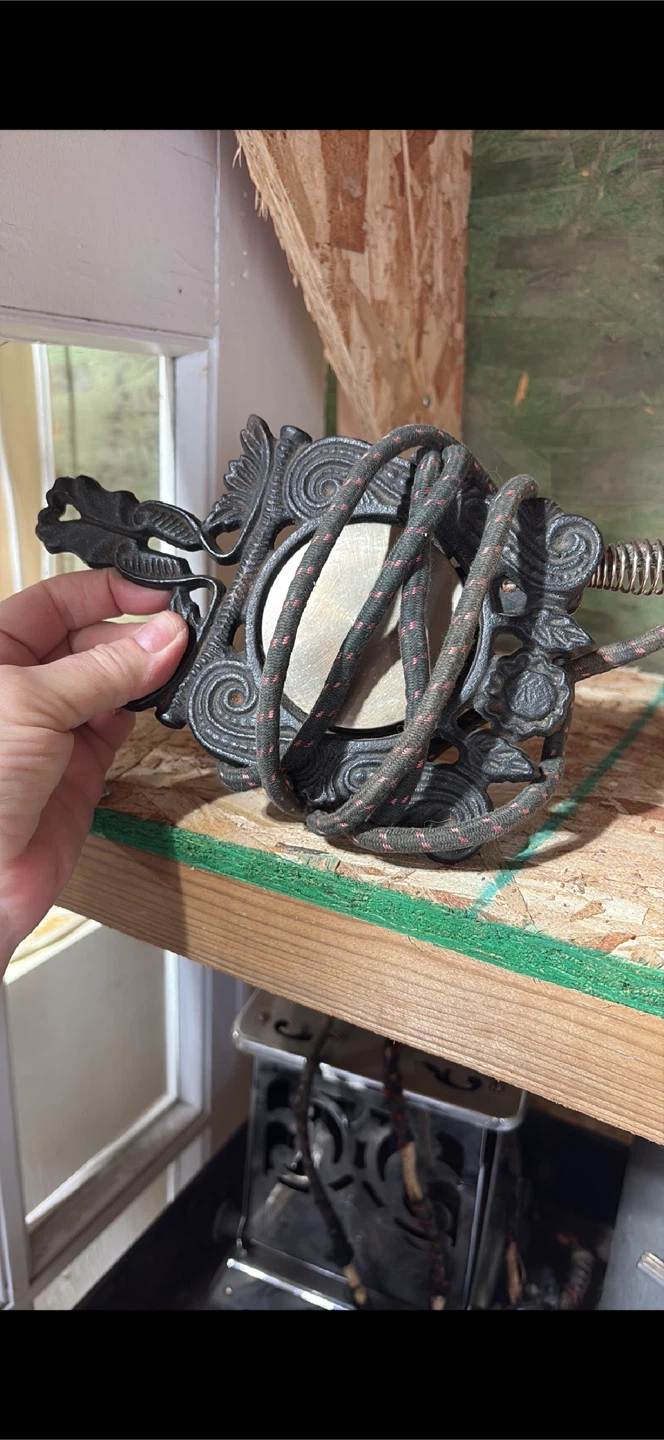 Vintage Cast Iron Sad Iron with Ornate Handle