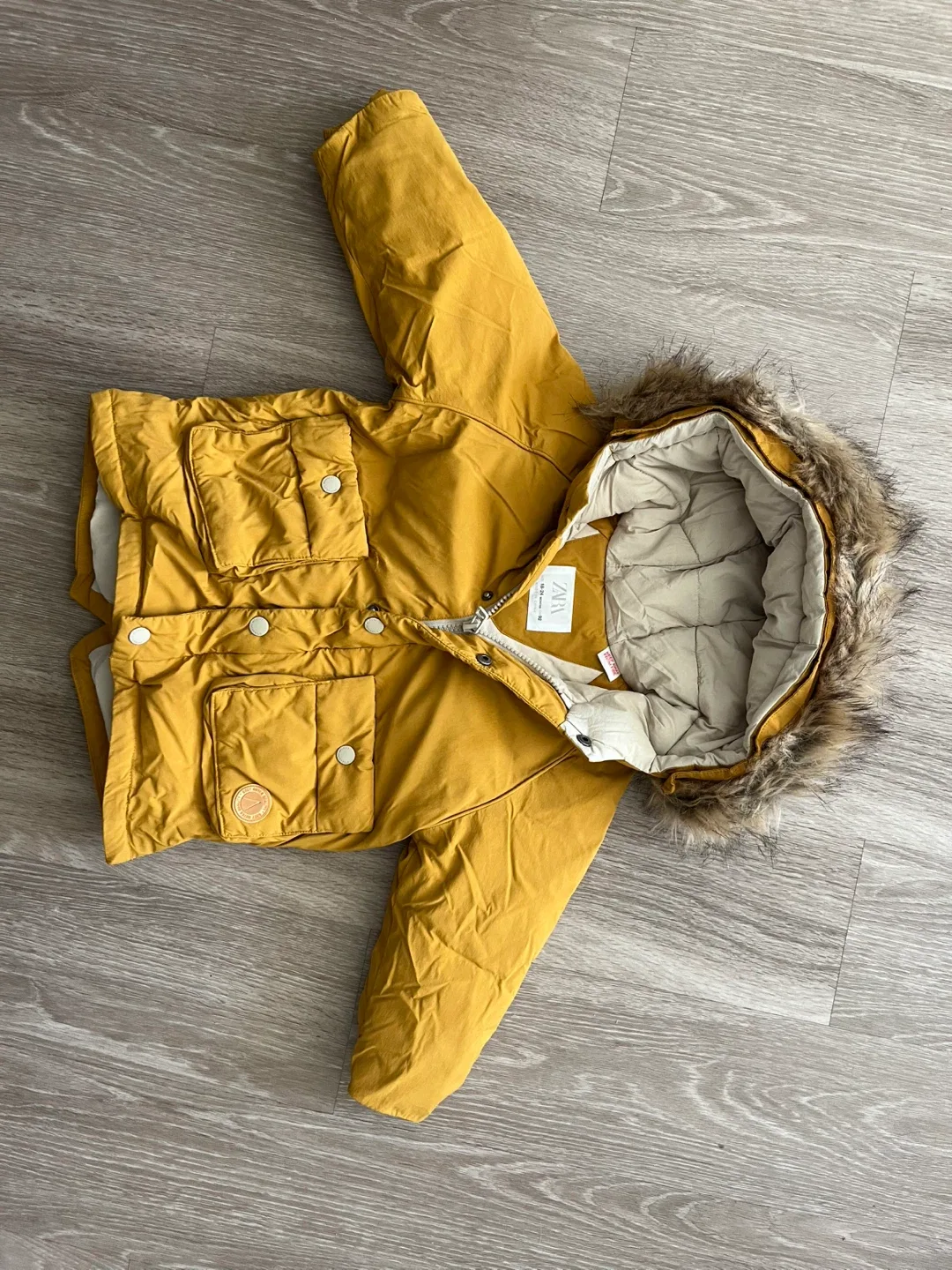 Zara Kids Yellow Padded Jacket Age 18-24 months image indicator(2)