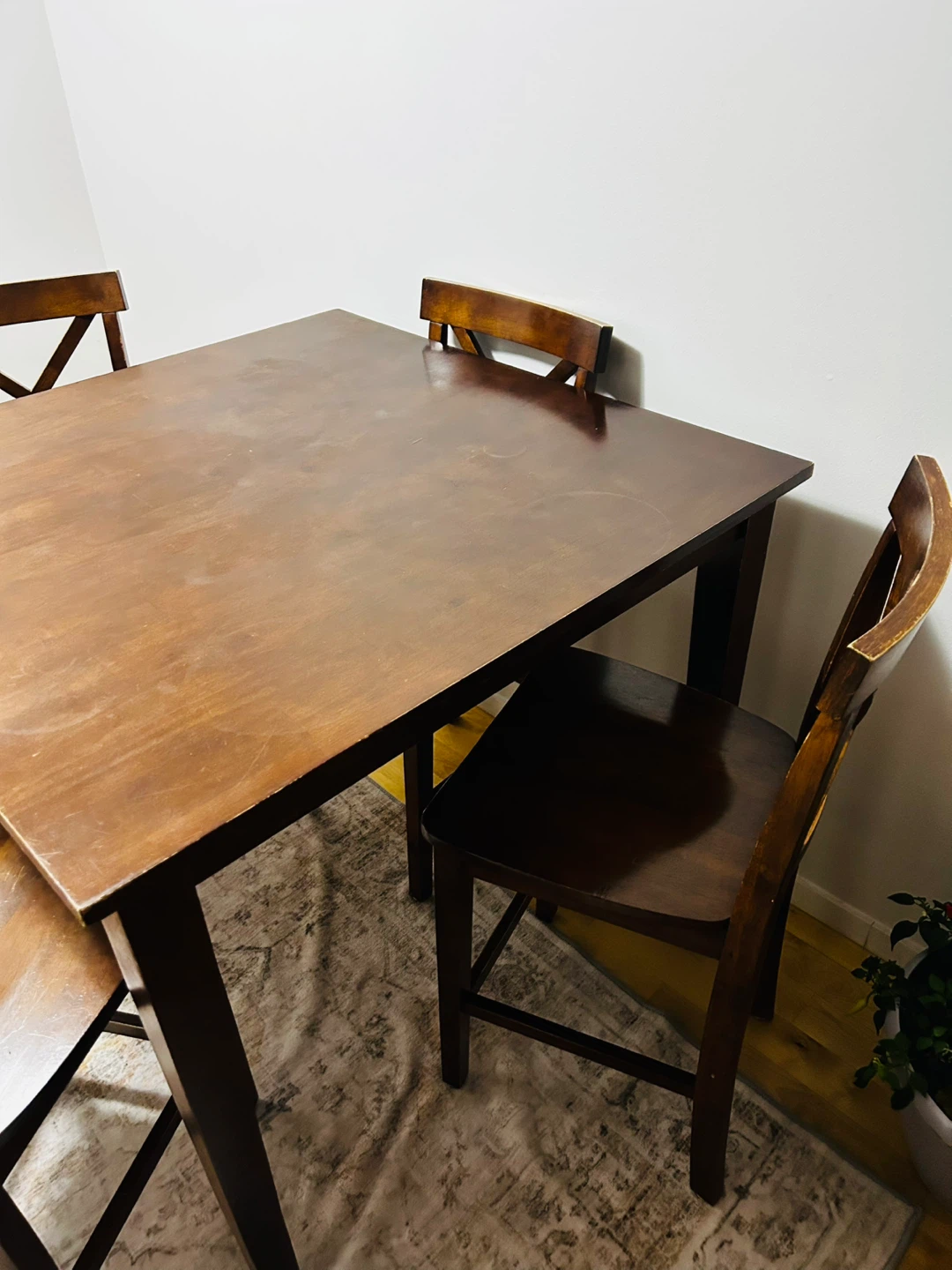 Wood Dining Table with 4 Chairs - photo 4