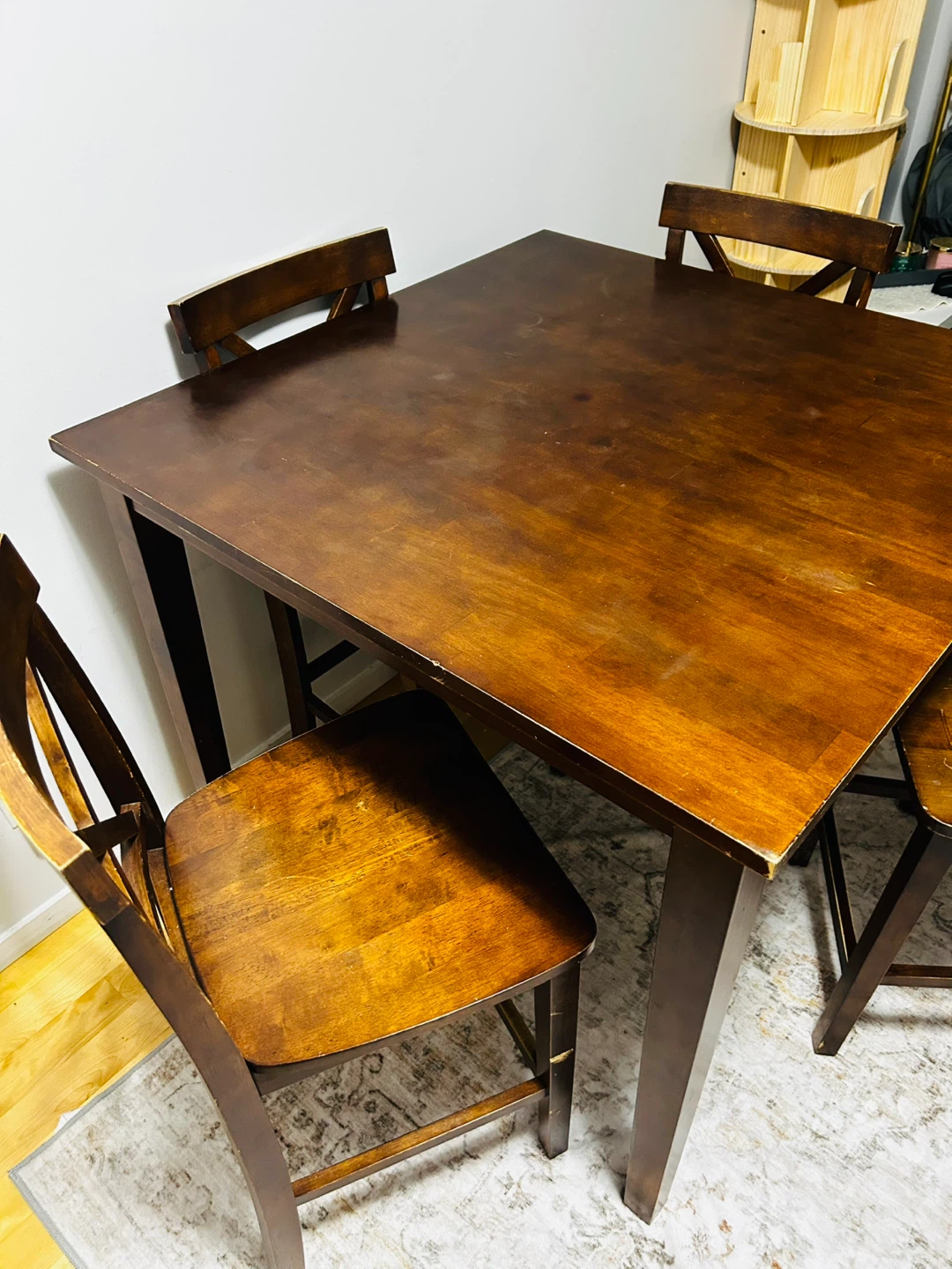 Wood Dining Table with 4 Chairs - photo 3