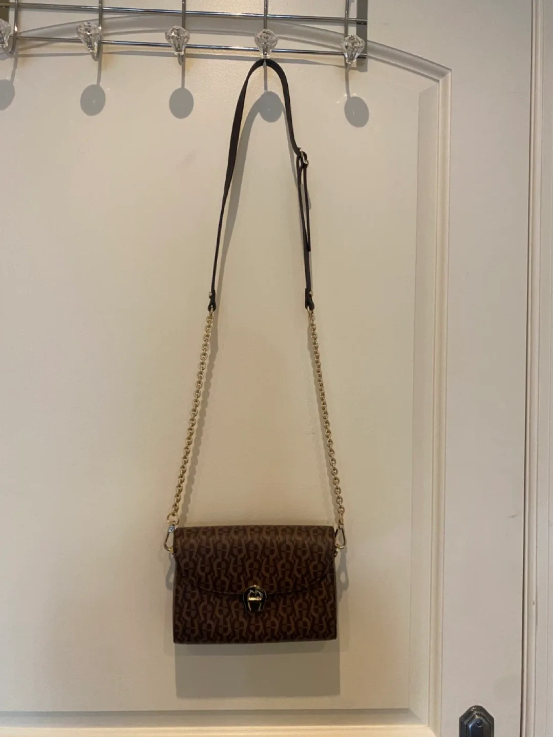 Aigner Brown Monogram Chain Wallet image indicator(2)