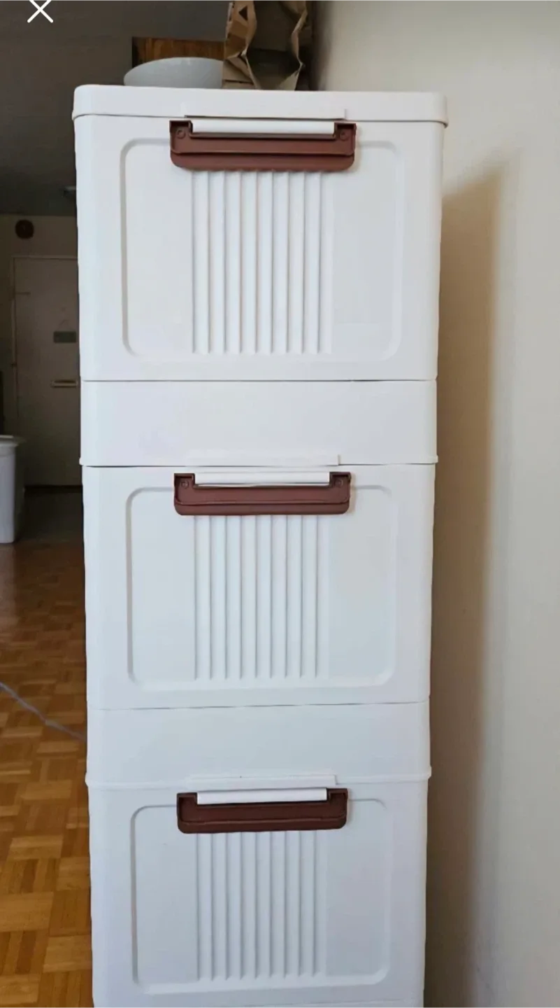 White Stackable Storage Cabinet image indicator(4)