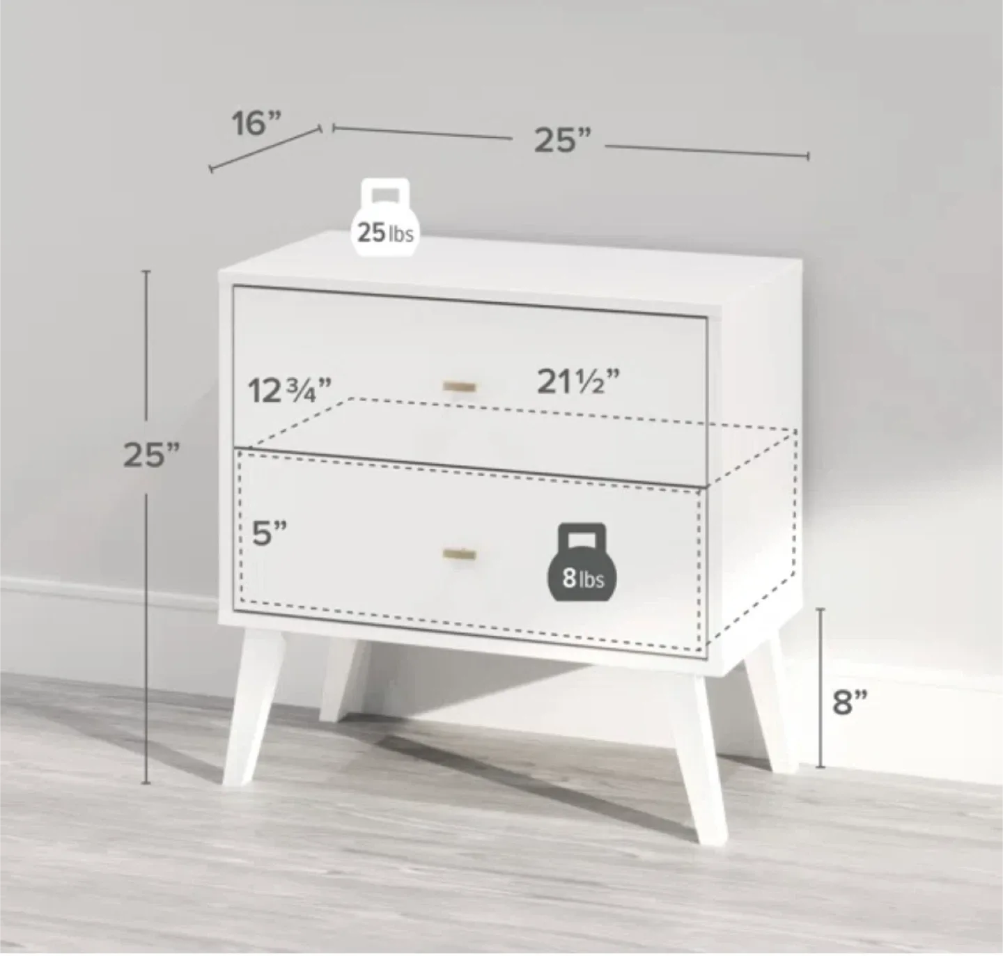 White 2-Drawer Nightstand (a pair) image indicator(5)