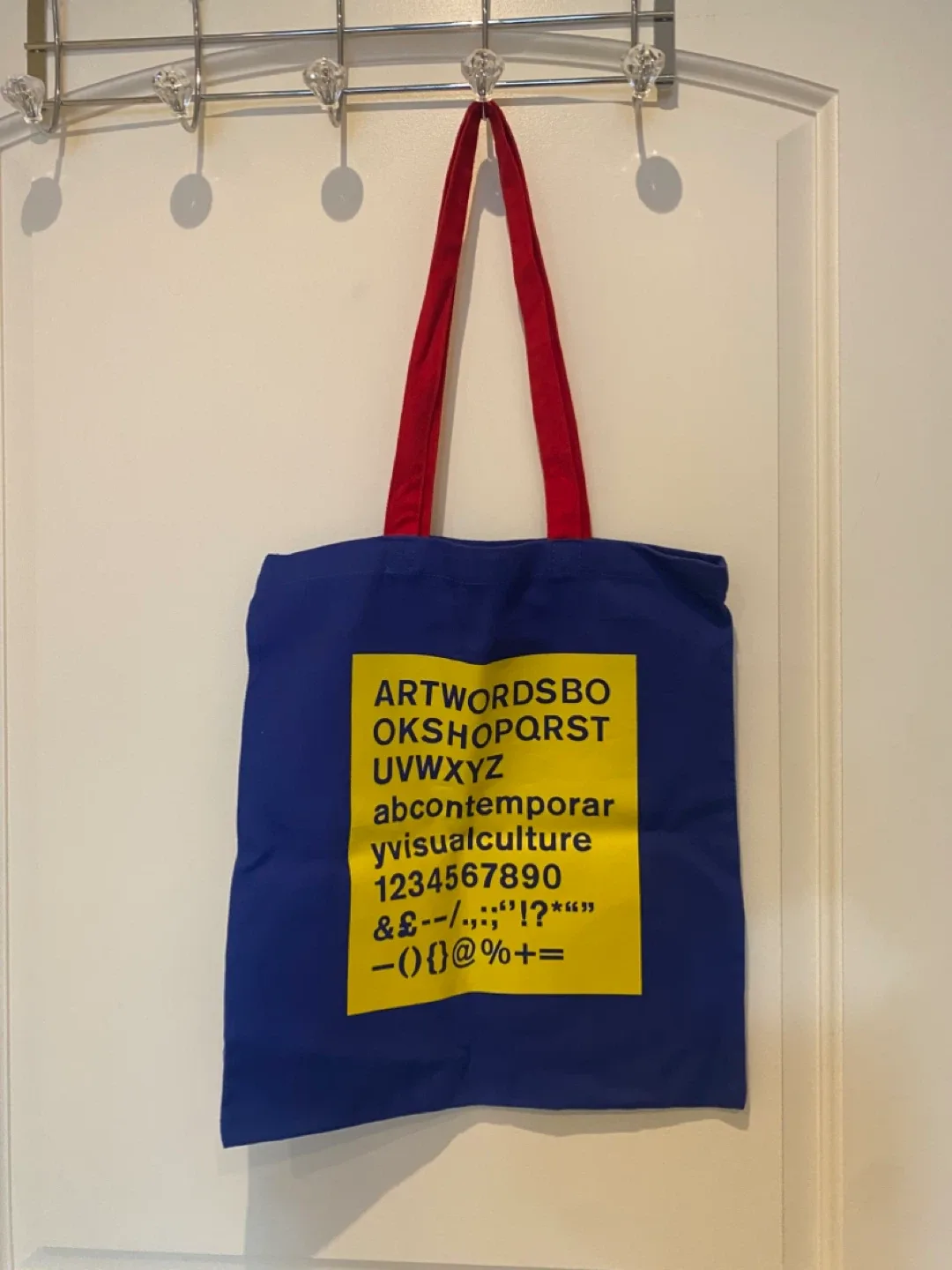 Blue Tote Bag with Graphic Print thumbnail