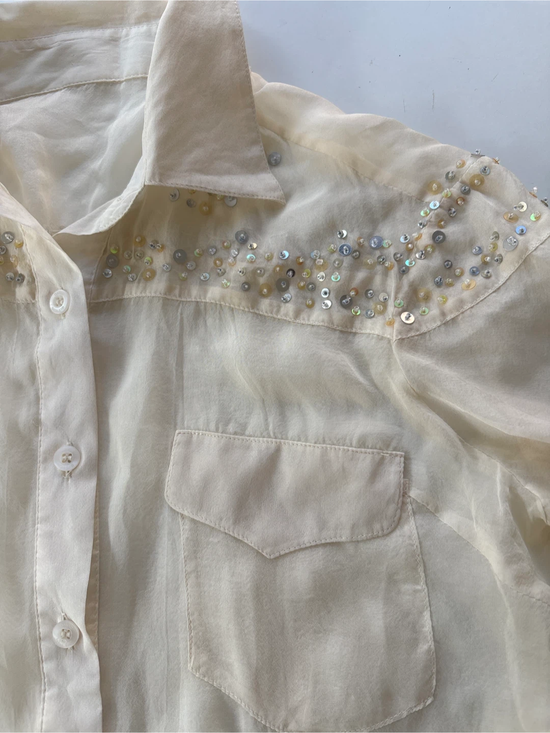 Silk Blouse with Embellishments - photo 2