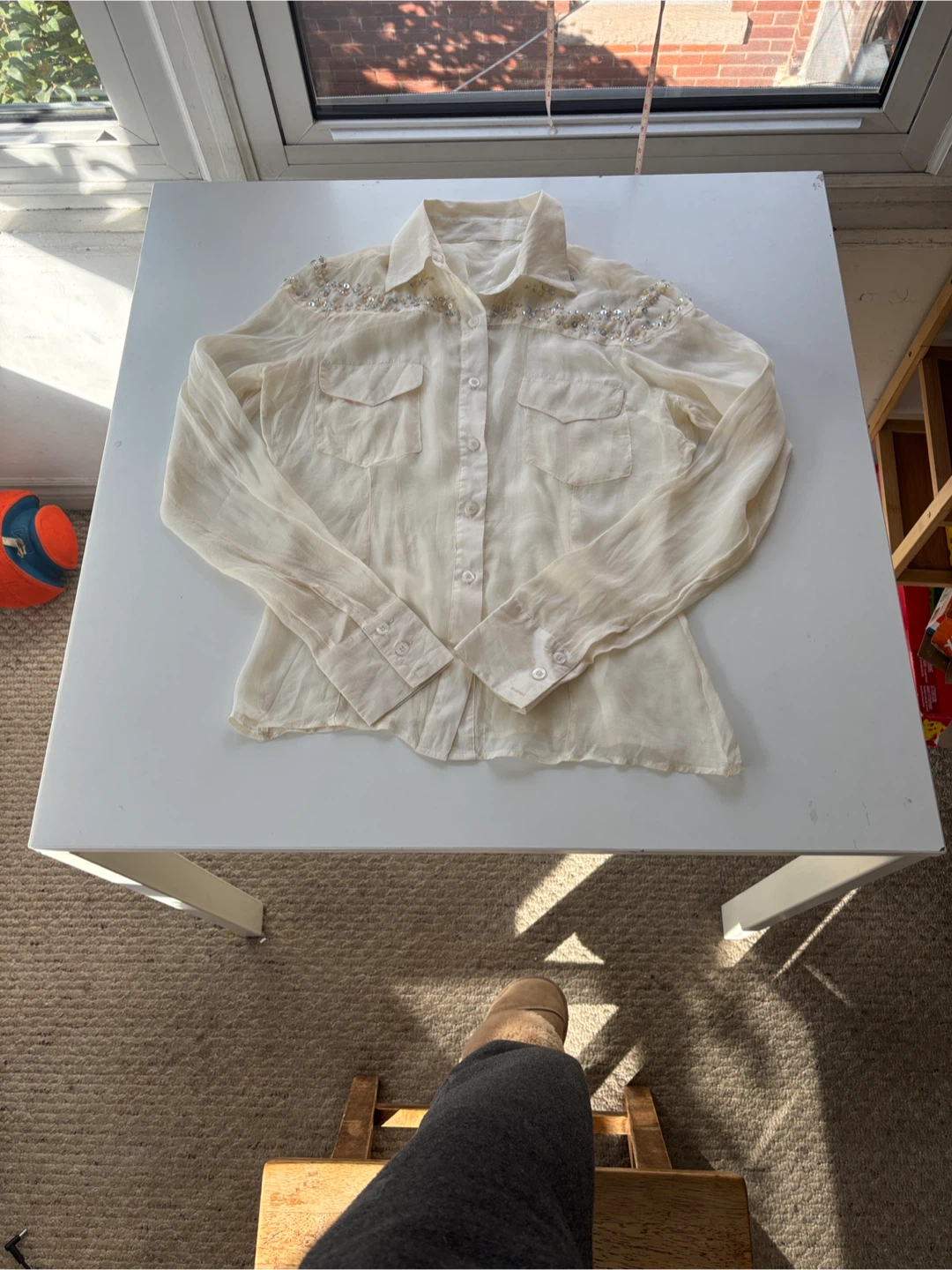 Silk Blouse with Embellishments