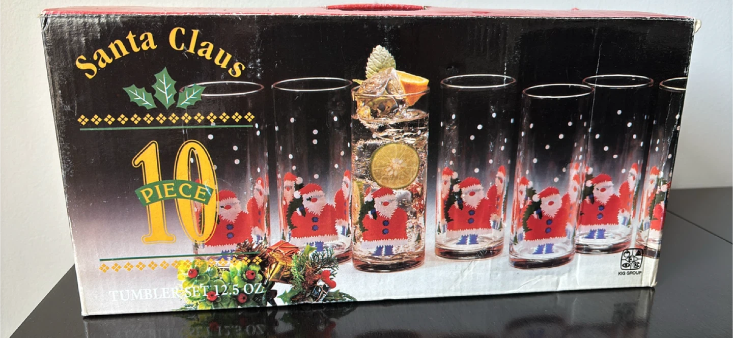 Vintage Santa Claus 10-Piece Tumbler Set - 12.5 oz