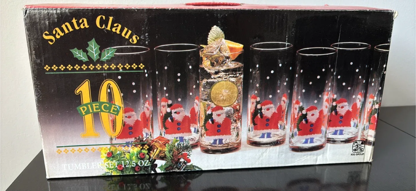 Vintage Santa Claus 10-Piece Tumbler Set - 12.5 oz thumbnail