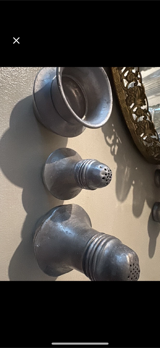 Vintage Pewter Salt & Pepper Shakers