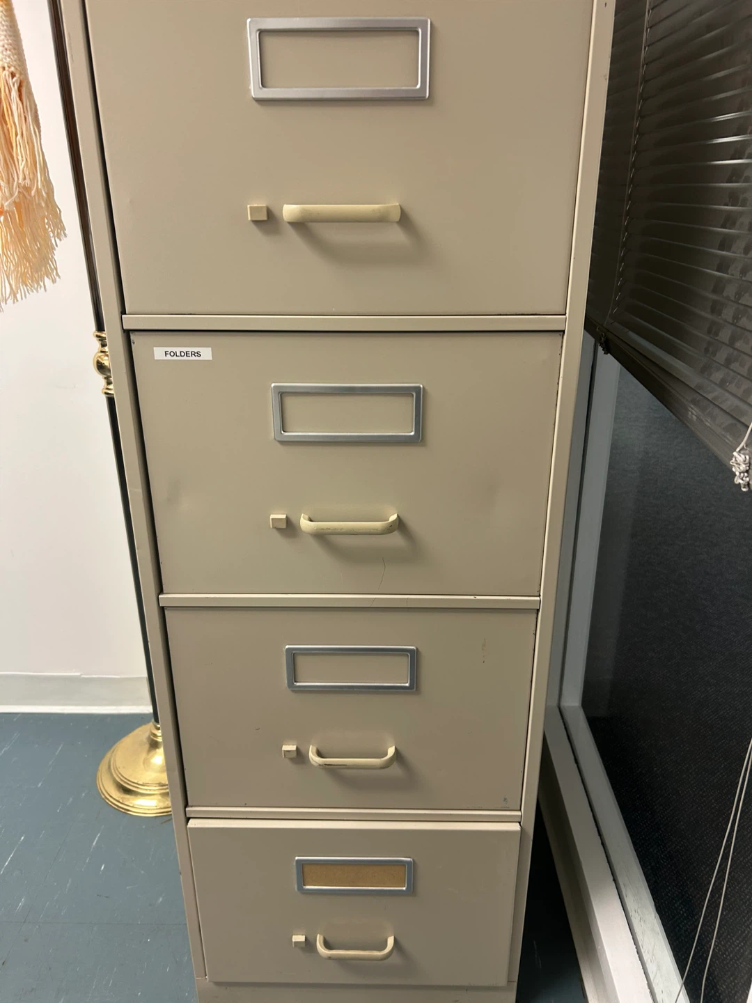 Metal Filing Cabinet - Beige