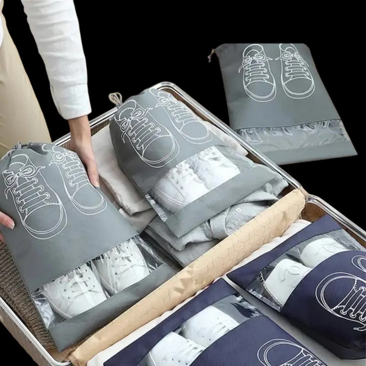 Shoe Storage Bags - Grey & Blue image indicator(3)