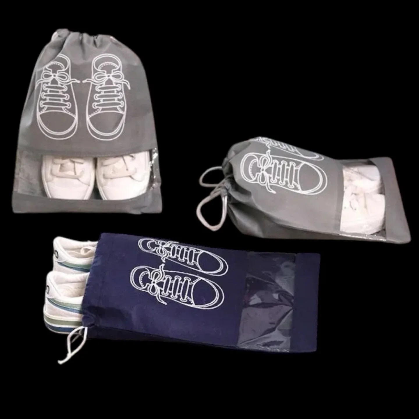 Shoe Storage Bags - Grey & Blue thumbnail