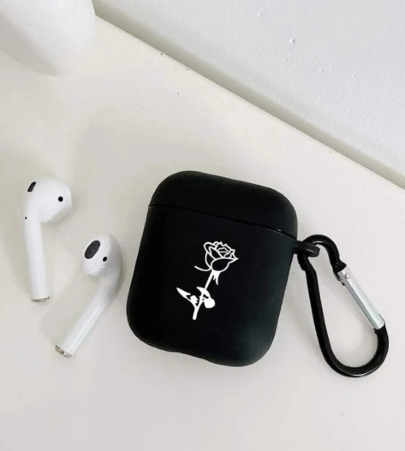 AirPods Case - Black with Rose/Bow image indicator(2)