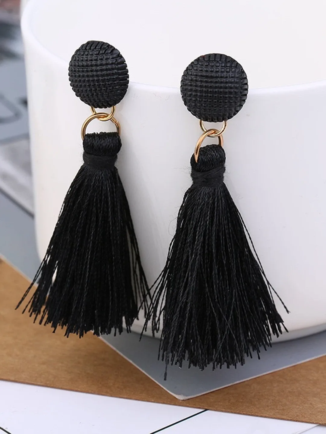 Tassel Earrings - Black image indicator(3)