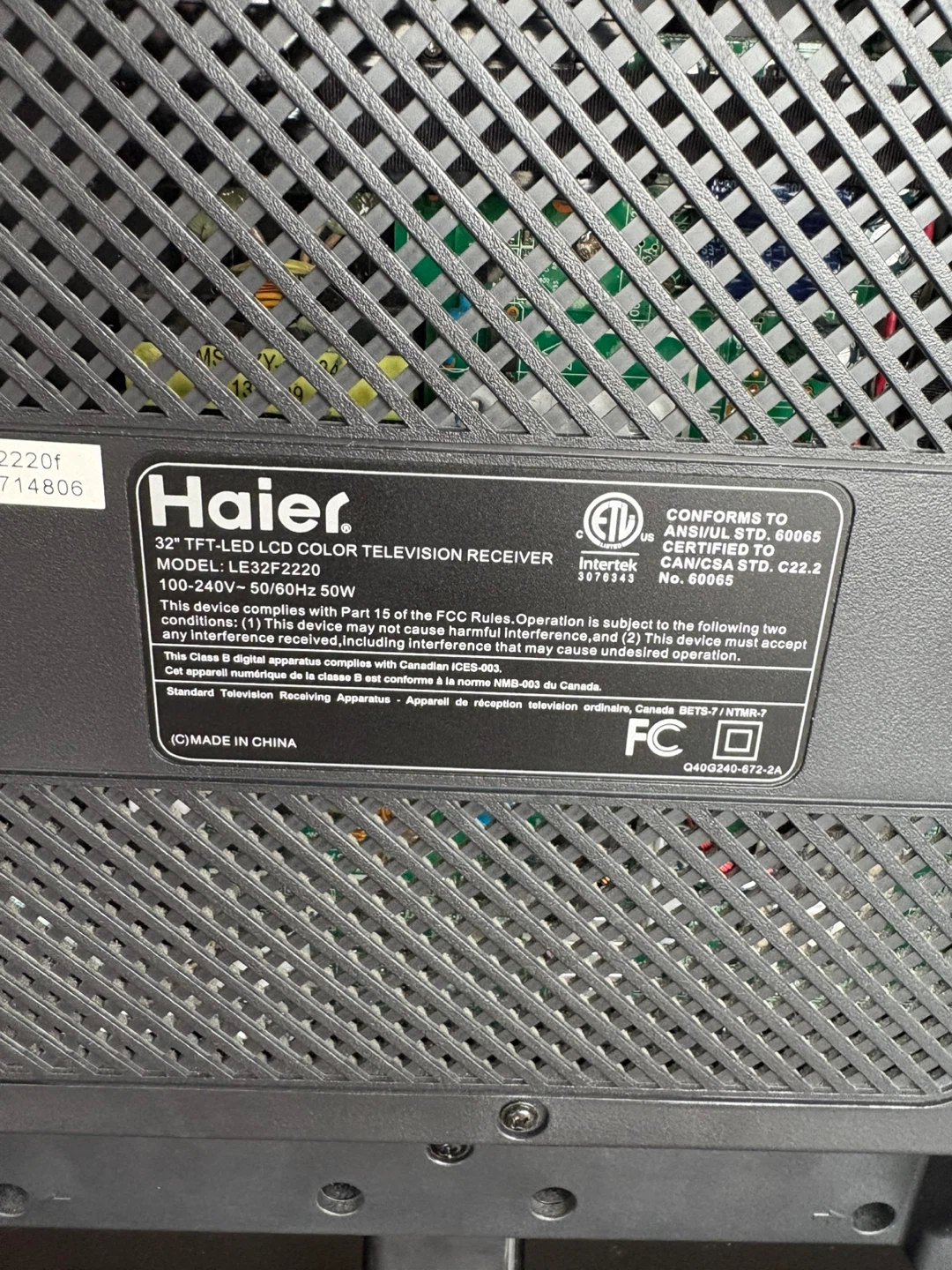 Haier 32" TFT-LCD Color TV LE32F2220 - photo 2