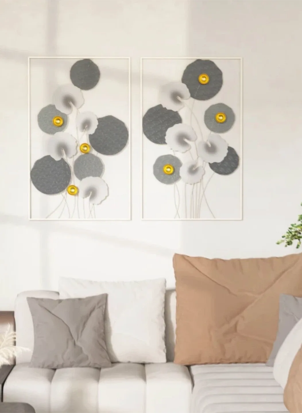 Metal Wall Art Decor - Floral Design, 50cm image indicator(2)