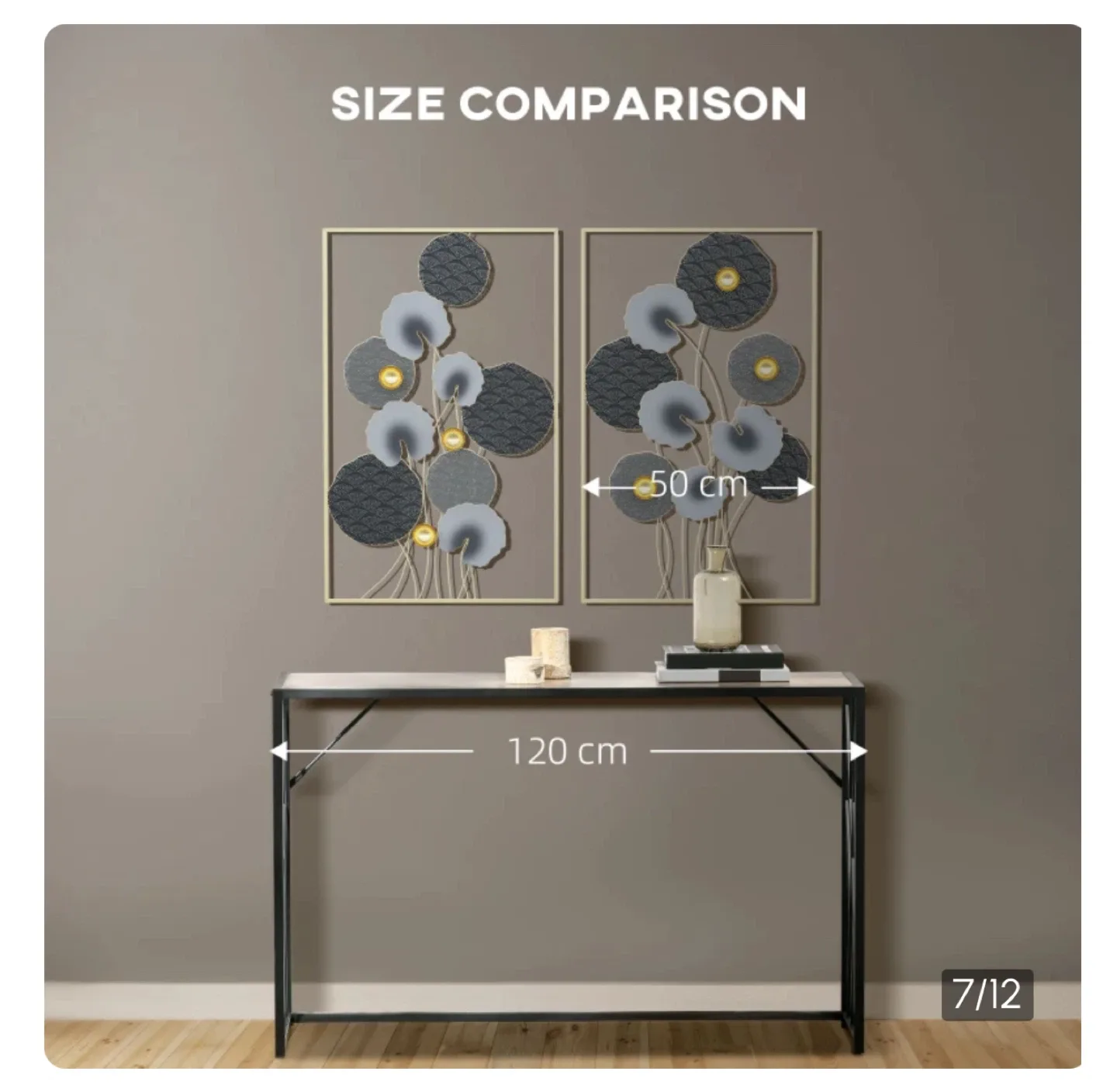 Metal Wall Art Decor - Floral Design, 50cm image indicator(5)