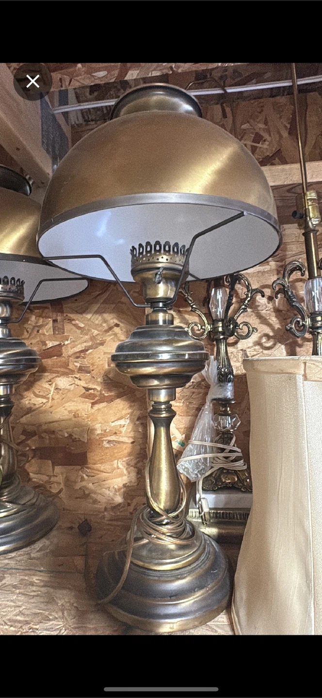 2 Vintage Brass Table Lamp