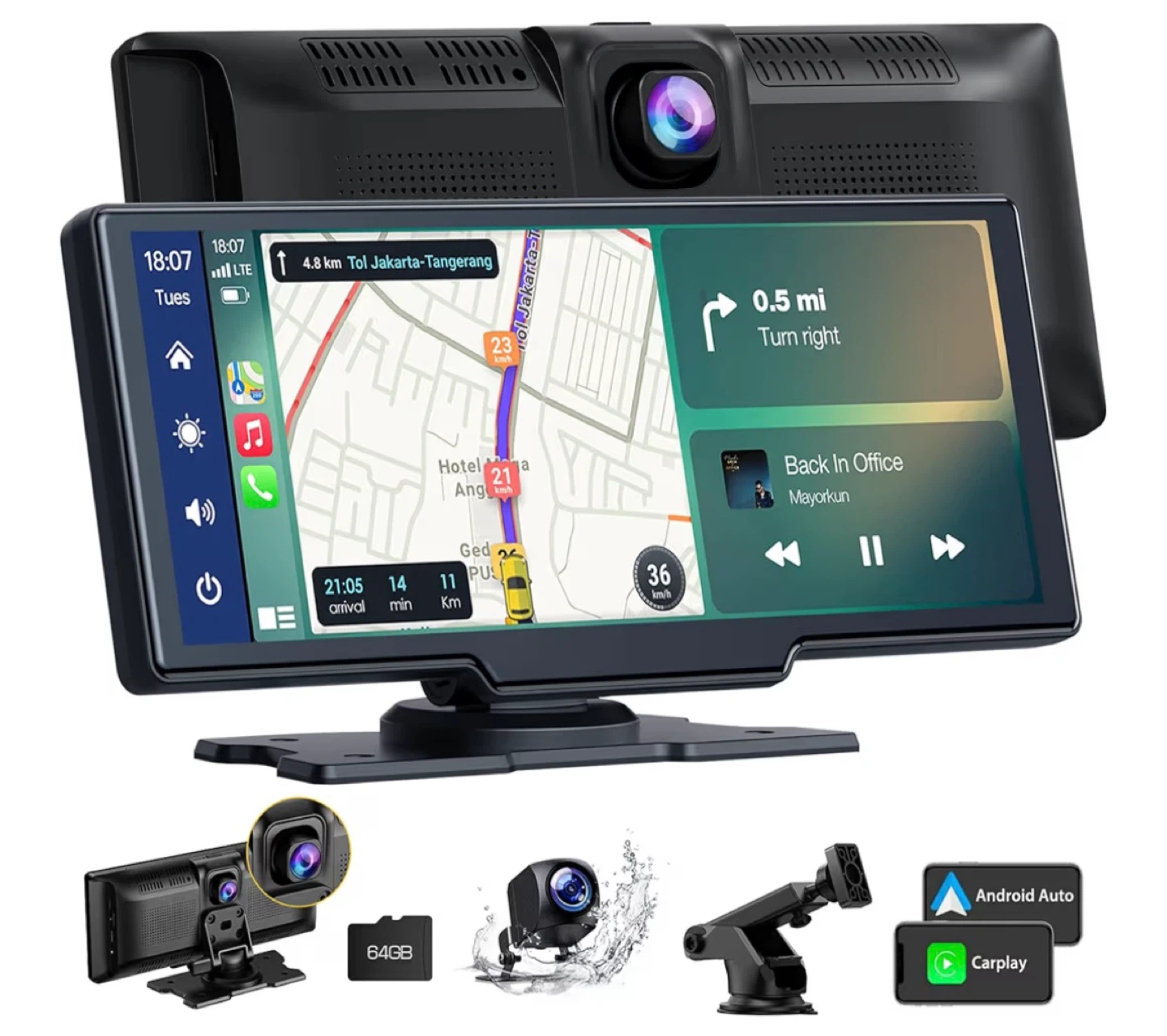 Lamto Carplay Screen with Front & Rear Camera