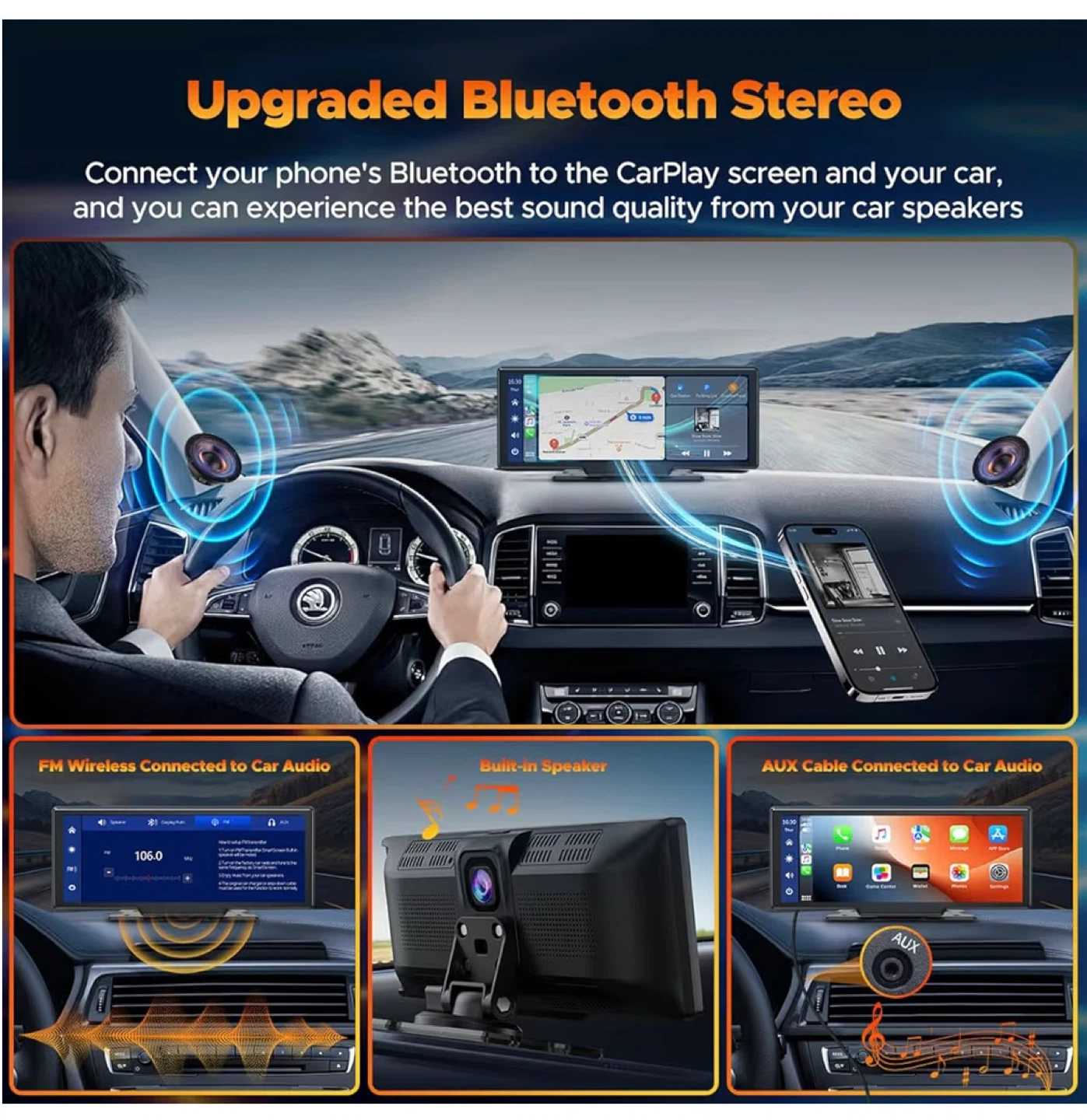 Lamto Carplay Screen with Front & Rear Camera - photo 3