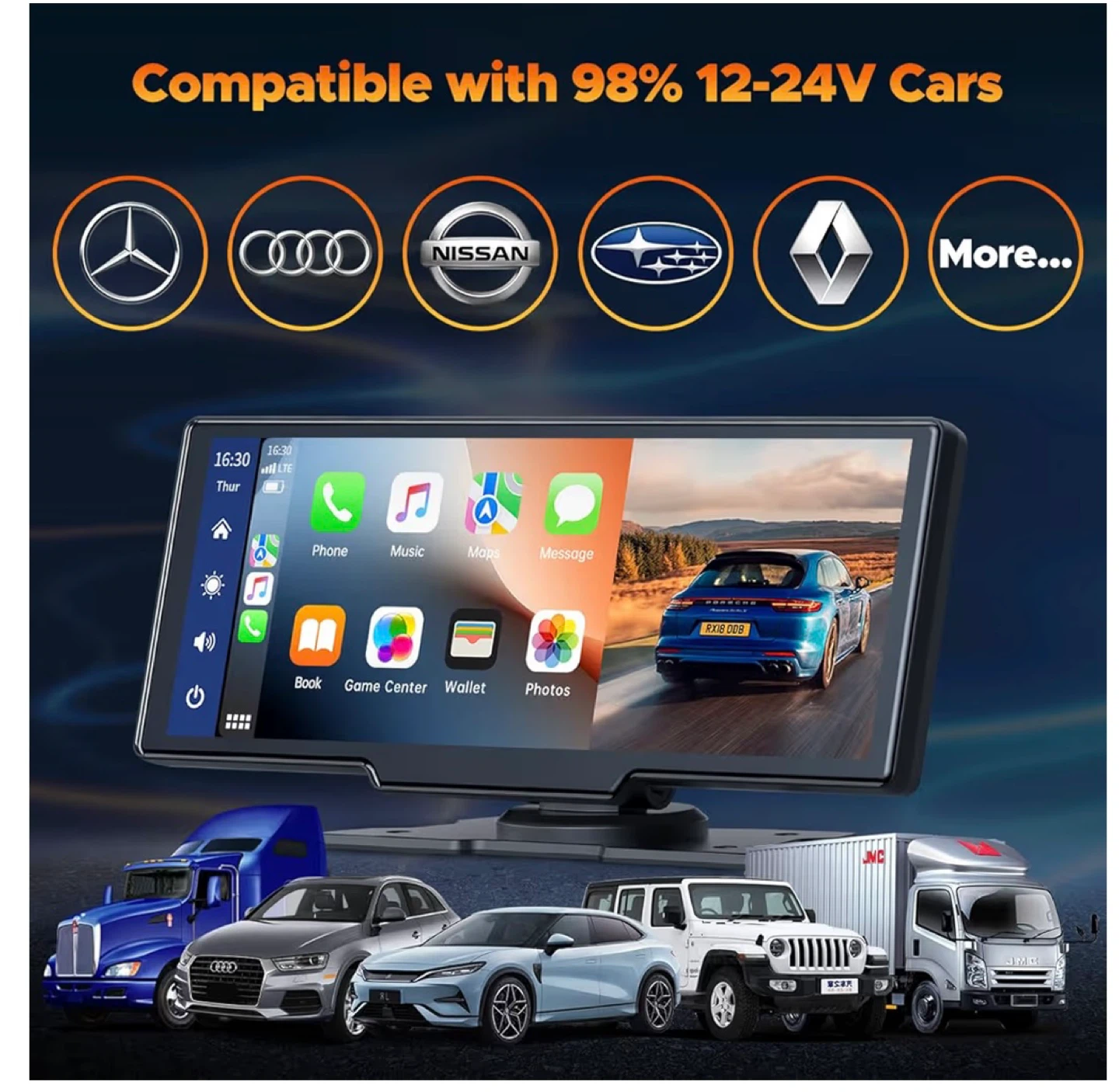 Lamto Carplay Screen with Front & Rear Camera - photo 5