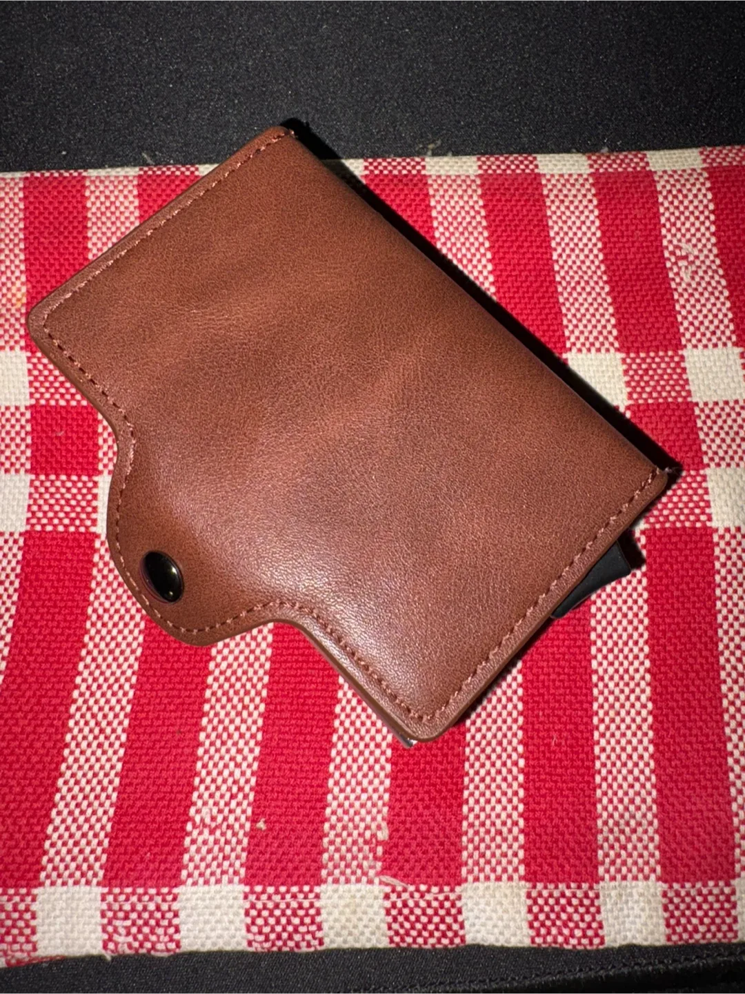 Brown Leather 2 Card Storage Pop-Up Card Wallet image indicator(4)