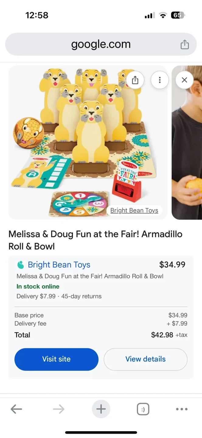 Melissa & Doug Fun at the Fair Armadillo Roll & Bowl image indicator(2)