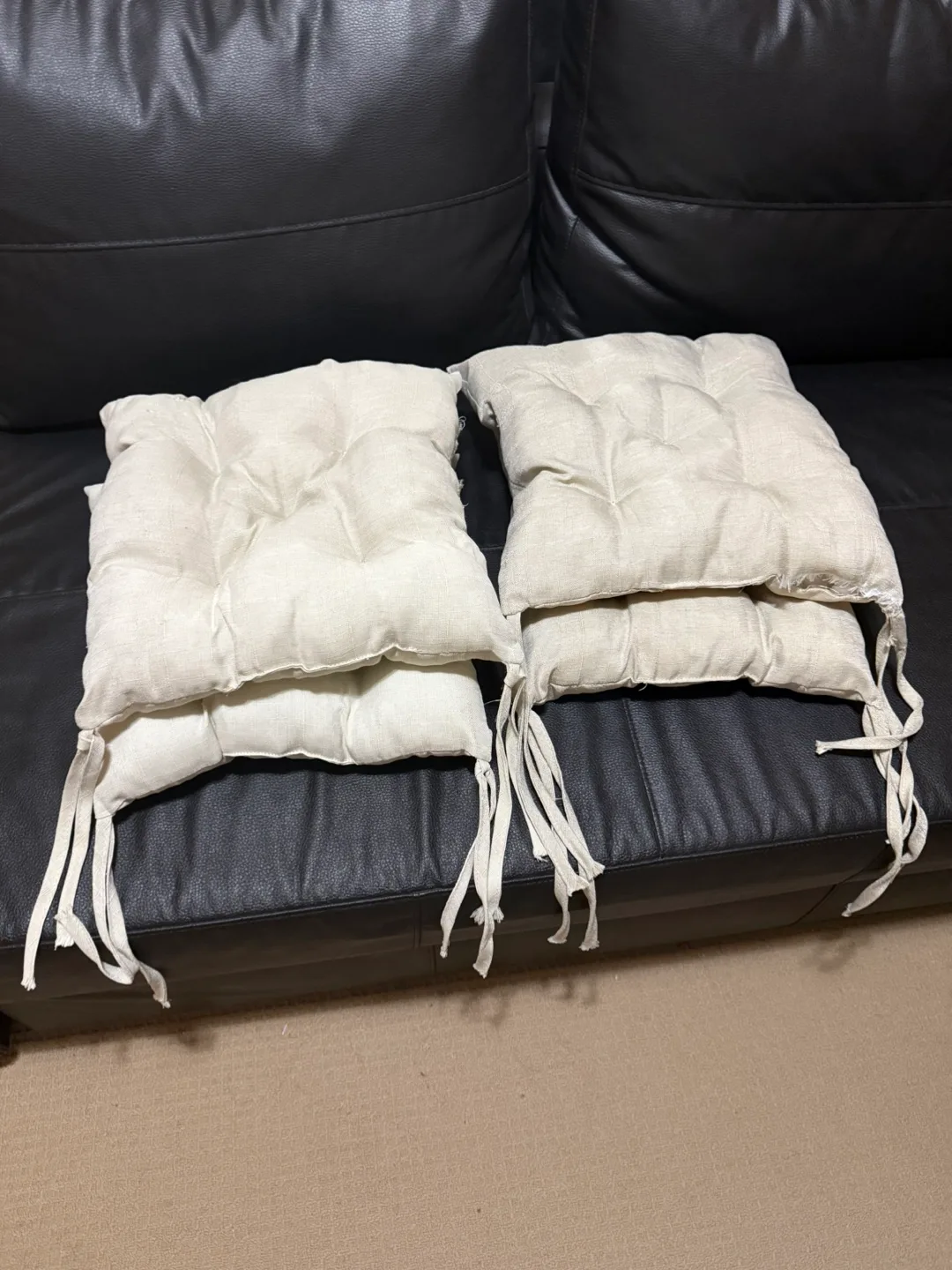 4 Beige Seat Cushions thumbnail