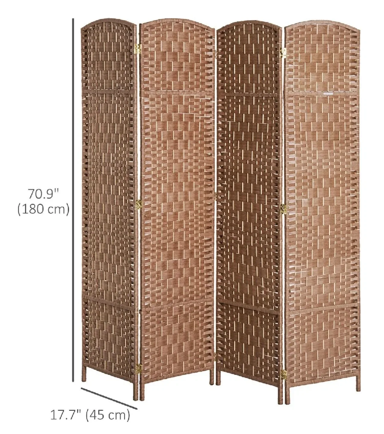 Brown Woven Room Divider - 4 Panel Screen image indicator(3)