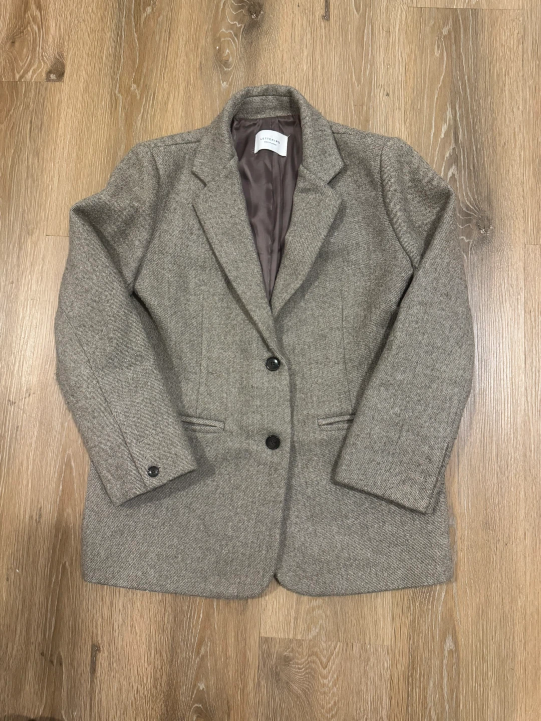 Lettering Womens Grey Blazer Coat Size Small