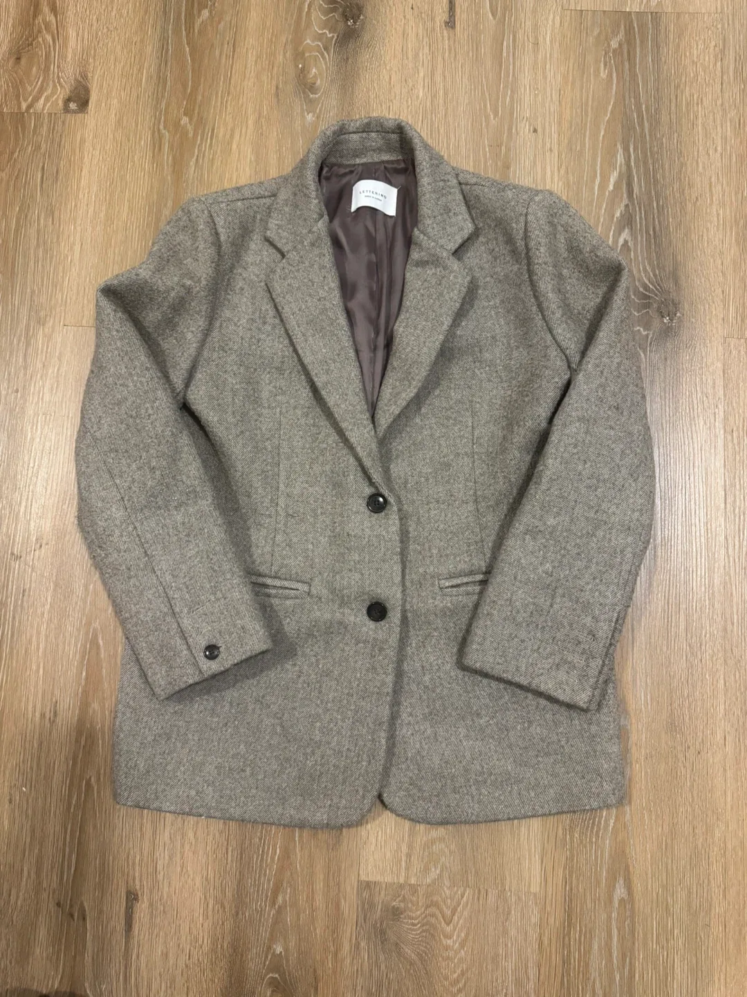 Lettering Womens Grey Blazer Coat Size Small thumbnail