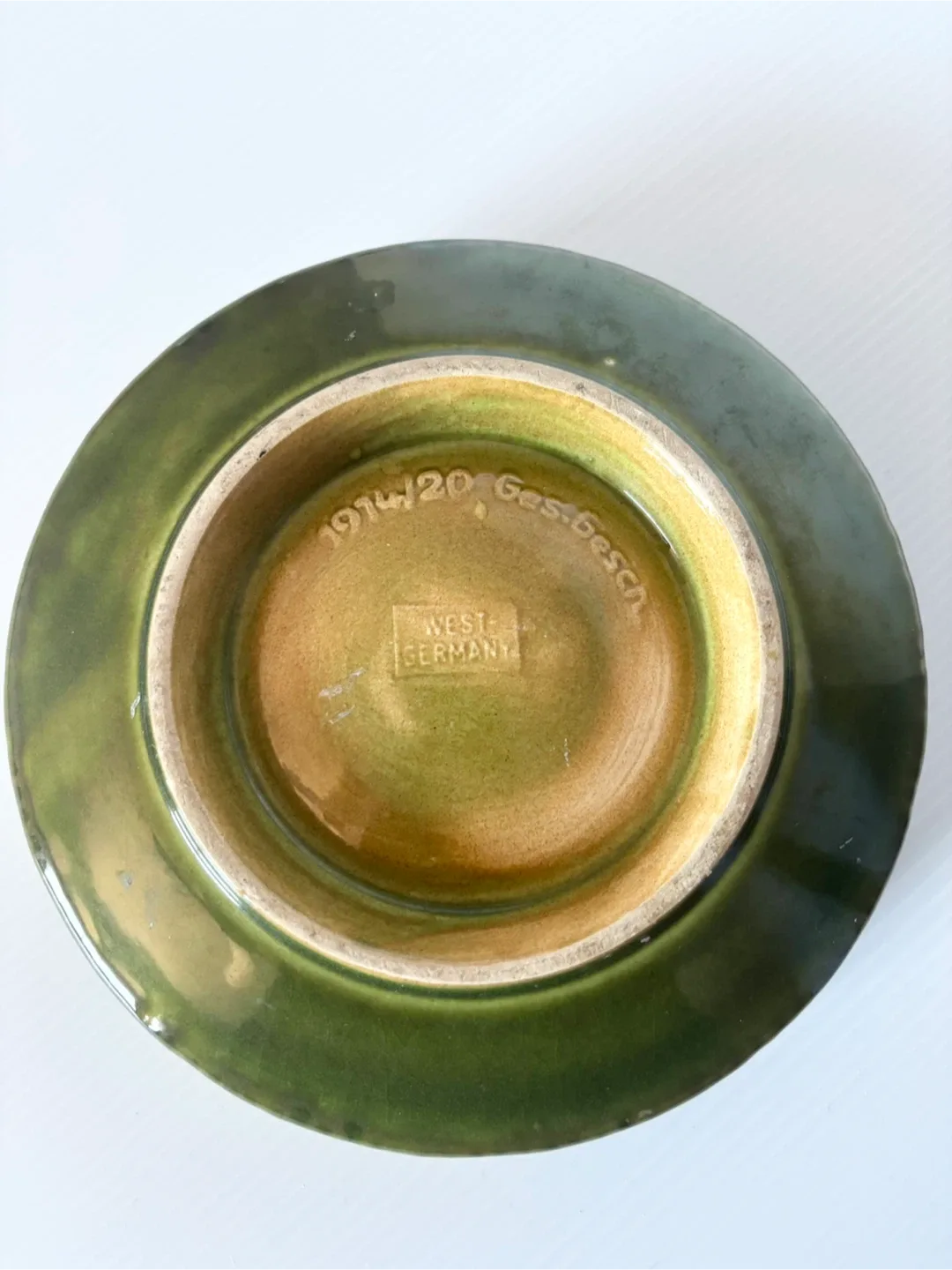 Vintage MCM Christmas ceramic advent bowl and tree base image indicator(3)