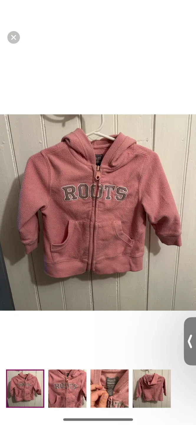 Roots 73 Athletics Pink Fleece Hoodie Size L thumbnail