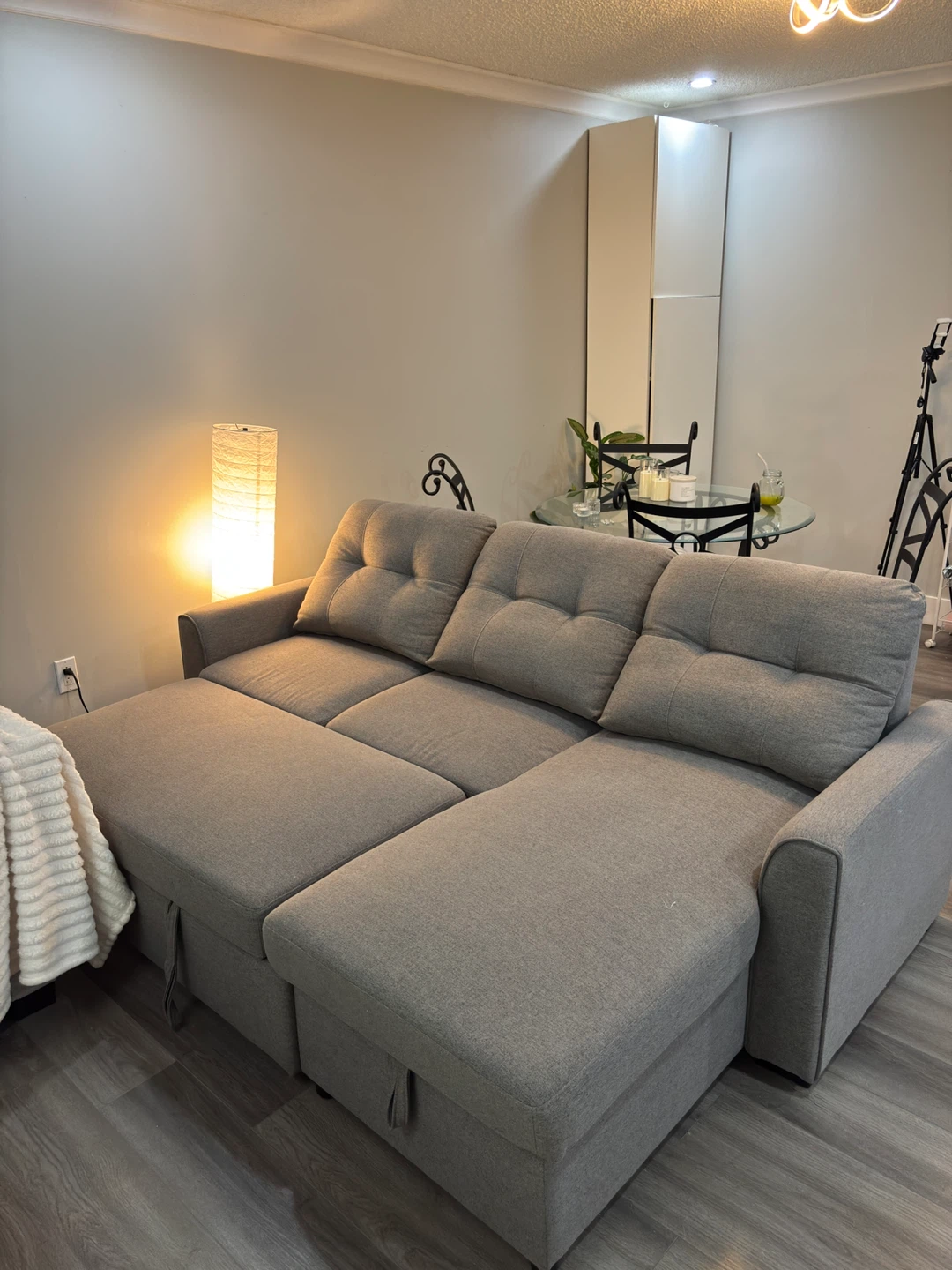 Grey Sectional Sofabed with Storage